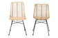 Manhattan Modern Bohemian Natural Brown Rattan and Black Metal Dining Chair FredCo