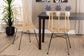 Manhattan Modern Bohemian Natural Brown Rattan and Black Metal Dining Chair FredCo