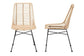 Manhattan Modern Bohemian Natural Brown Rattan and Black Metal Dining Chair FredCo