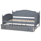 Mara Cottage Farmhouse Grey Finished Wood Full Size Daybed with Roll-out Trundle Bed FredCo