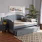 Mara Cottage Farmhouse Grey Finished Wood Full Size Daybed with Roll-out Trundle Bed FredCo