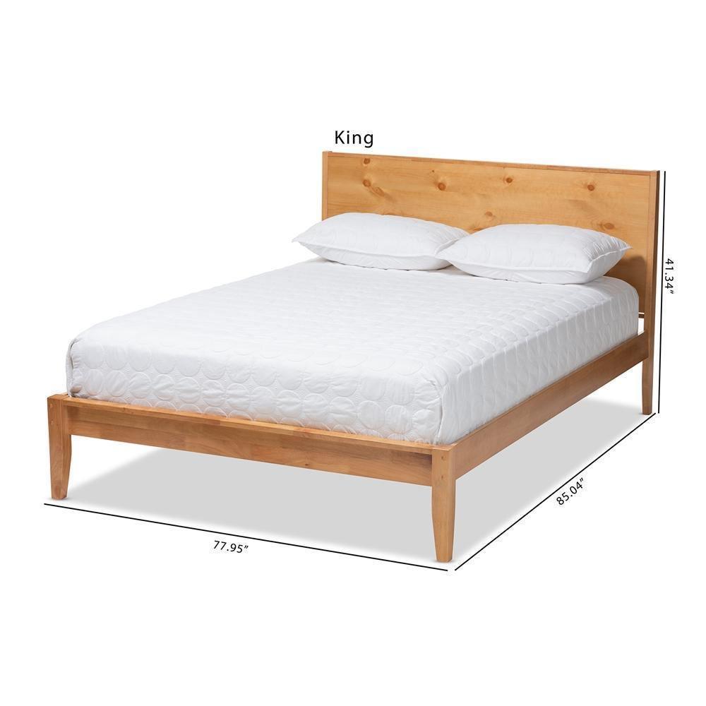 Marana Modern and Rustic Natural Oak and Pine Finished Wood King Size Platform Bed FredCo