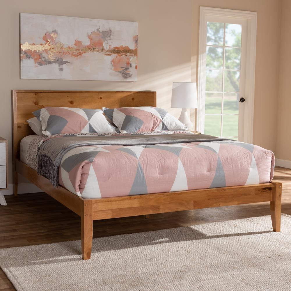 Marana Modern and Rustic Natural Oak and Pine Finished Wood King Size Platform Bed FredCo