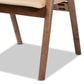 Marcena Mid-Century Modern Beige Imitation Leather Upholstered and Walnut Brown Finished Wood 7-Piece Dining Set FredCo