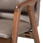 Marcena Mid-Century Modern Grey Imitation Leather Upholstered and Walnut Brown Finished Wood 2-Piece Dining Chair Set FredCo