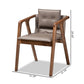Marcena Mid-Century Modern Grey Imitation Leather Upholstered and Walnut Brown Finished Wood 2-Piece Dining Chair Set FredCo