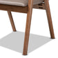 Marcena Mid-Century Modern Grey Imitation Leather Upholstered and Walnut Brown Finished Wood 2-Piece Dining Chair Set FredCo