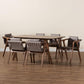 Marcena Mid-Century Modern Grey Imitation Leather Upholstered and Walnut Brown Finished Wood 7-Piece Dining Set FredCo