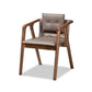Marcena Mid-Century Modern Grey Imitation Leather Upholstered and Walnut Brown Finished Wood 7-Piece Dining Set FredCo