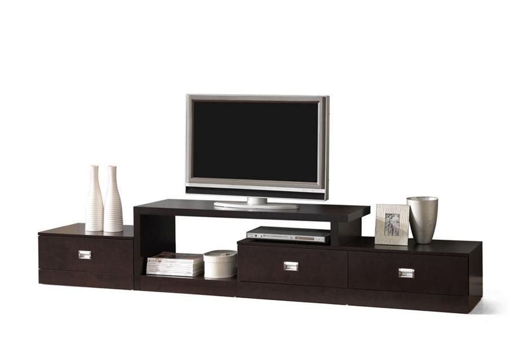 Marconi Brown Asymmetrical Modern TV Stand FredCo