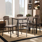 Marcus Modern Industrial Black Metal and Rustic Oak Brown Finished Wood 5-Piece Dining Set FredCo