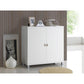 Marcy Modern and Contemporary White Wood Entryway Handbags or School Bags Storage Sideboard Cabinet FredCo