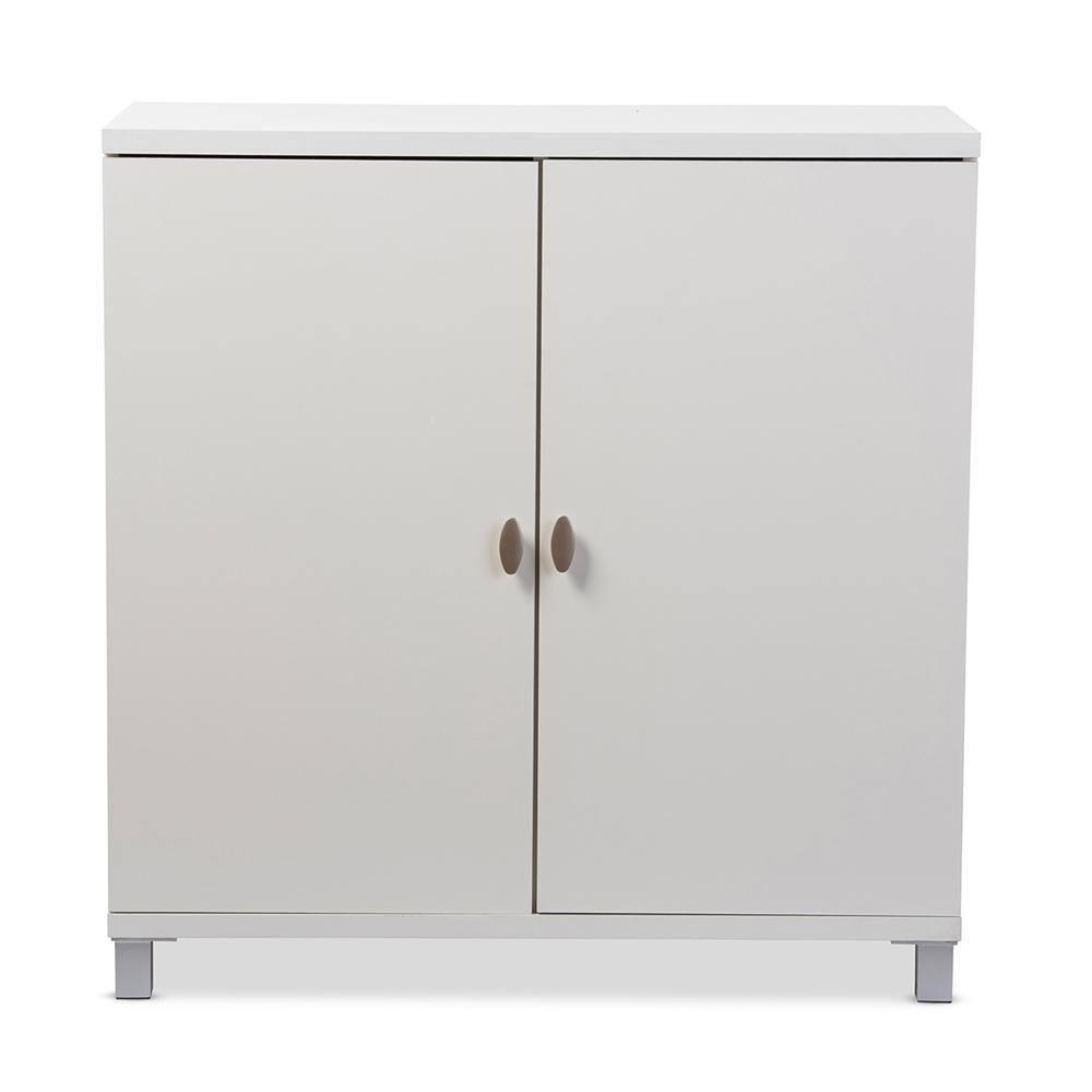 Marcy Modern and Contemporary White Wood Entryway Handbags or School Bags Storage Sideboard Cabinet FredCo