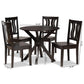 Mare Modern and Contemporary Transitional Dark Brown Finished Wood 5-Piece Dining Set FredCo