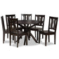 Mare Modern and Contemporary Transitional Dark Brown Finished Wood 7-Piece Dining Set FredCo