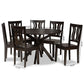 Mare Modern and Contemporary Transitional Dark Brown Finished Wood 7-Piece Dining Set FredCo