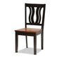 Mare Modern and Contemporary Transitional Two-Tone Dark Brown and Walnut Brown Finished Wood 5-Piece Dining Set FredCo