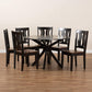 Mare Modern and Contemporary Transitional Two-Tone Dark Brown and Walnut Brown Finished Wood 7-Piece Dining Set FredCo