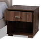 Maren Mid-Century Modern Beige Fabric Upholstered Full Size Platform Bed with Two Nightstands FredCo