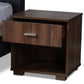 Maren Mid-Century Modern Dark Grey Fabric Upholstered Queen Size Platform Bed with Two Nightstands FredCo