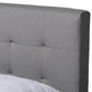 Maren Mid-Century Modern Light Grey Fabric Upholstered Full Size Platform Bed with Two Nightstands FredCo
