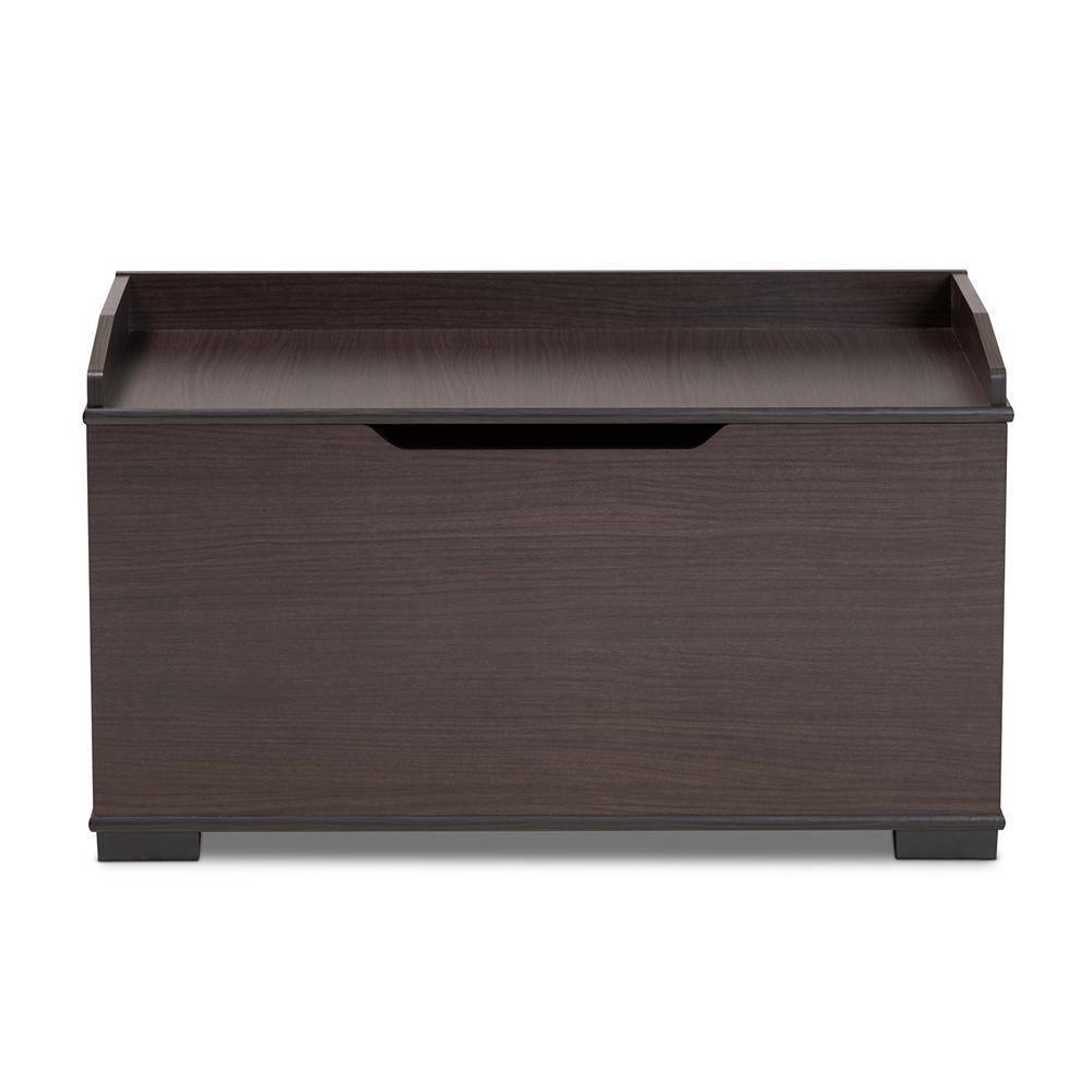 Mariam Modern and Contemporary Dark Brown Finished Wood Cat Litter Box Cover House FredCo