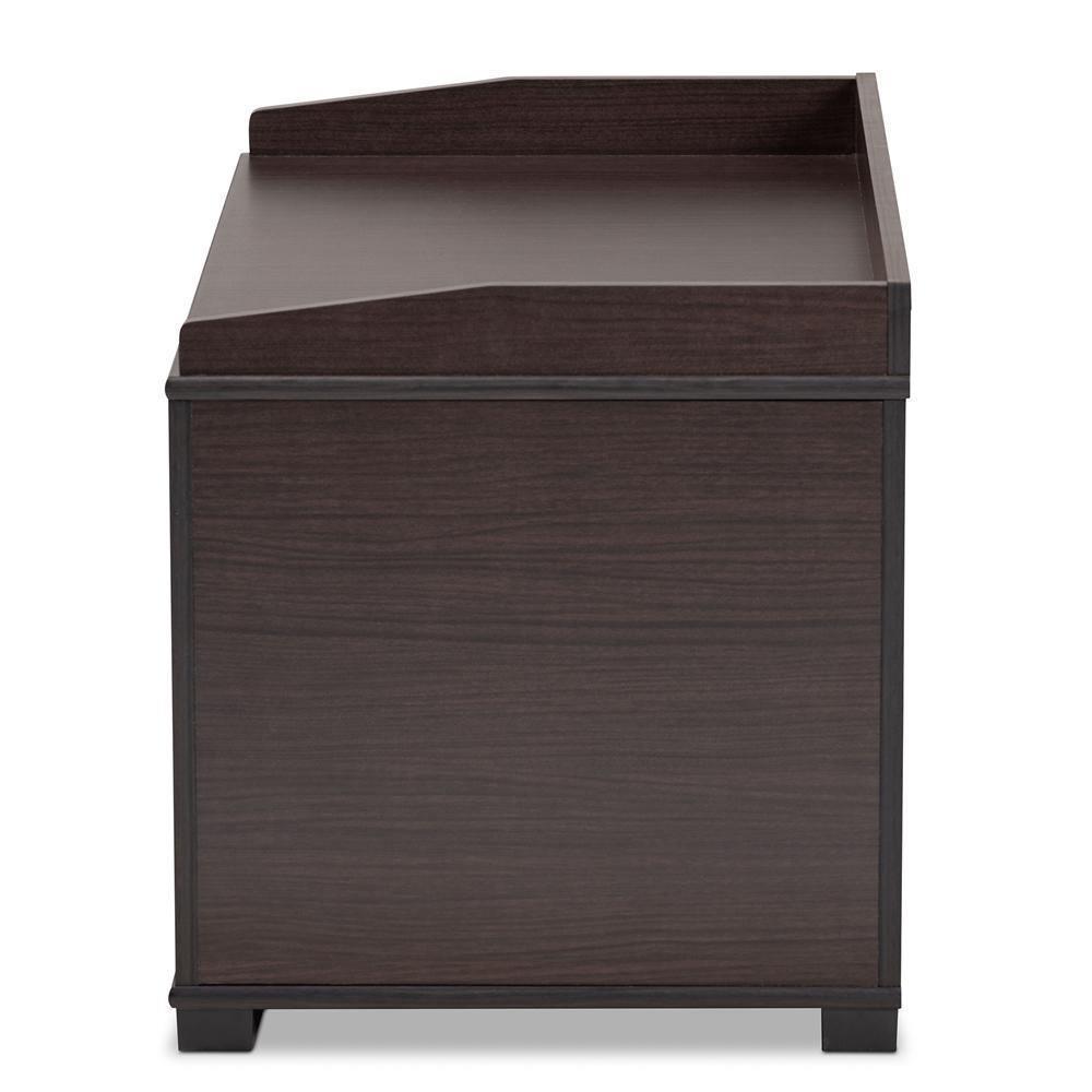 Mariam Modern and Contemporary Dark Brown Finished Wood Cat Litter Box Cover House FredCo