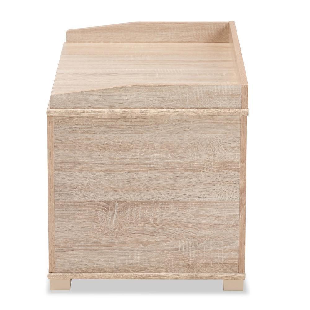 Mariam Modern and Contemporary Oak Finished Wood Cat Litter Box Cover House FredCo