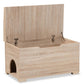 Mariam Modern and Contemporary Oak Finished Wood Cat Litter Box Cover House FredCo