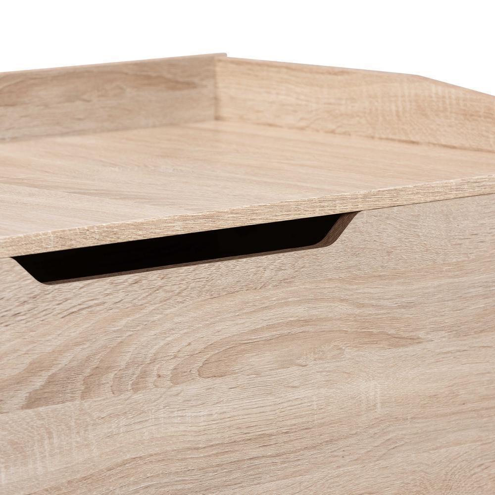 Mariam Modern and Contemporary Oak Finished Wood Cat Litter Box Cover House FredCo