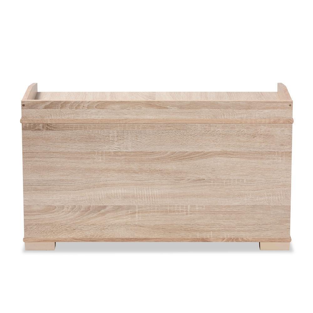 Mariam Modern and Contemporary Oak Finished Wood Cat Litter Box Cover House FredCo