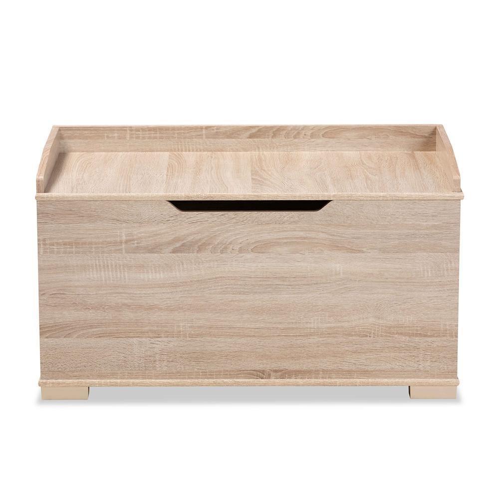Mariam Modern and Contemporary Oak Finished Wood Cat Litter Box Cover House FredCo
