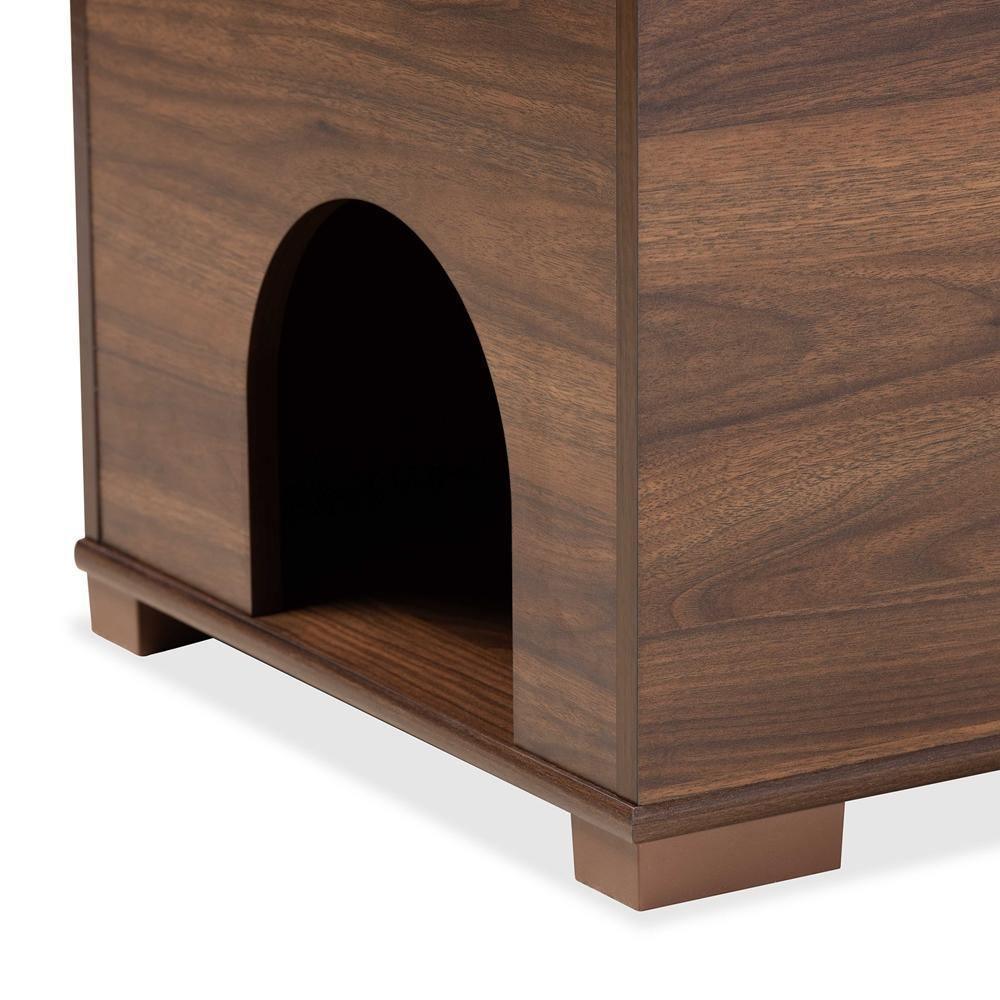 Mariam Modern and Contemporary Walnut Brown Finished Wood Cat Litter Box Cover House FredCo
