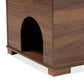 Mariam Modern and Contemporary Walnut Brown Finished Wood Cat Litter Box Cover House FredCo