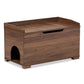 Mariam Modern and Contemporary Walnut Brown Finished Wood Cat Litter Box Cover House FredCo