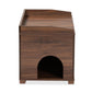 Mariam Modern and Contemporary Walnut Brown Finished Wood Cat Litter Box Cover House FredCo