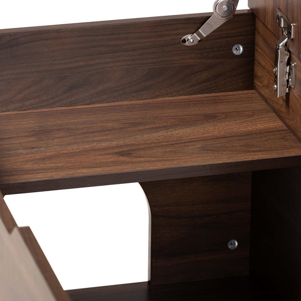 Mariam Modern and Contemporary Walnut Brown Finished Wood Cat Litter Box Cover House FredCo