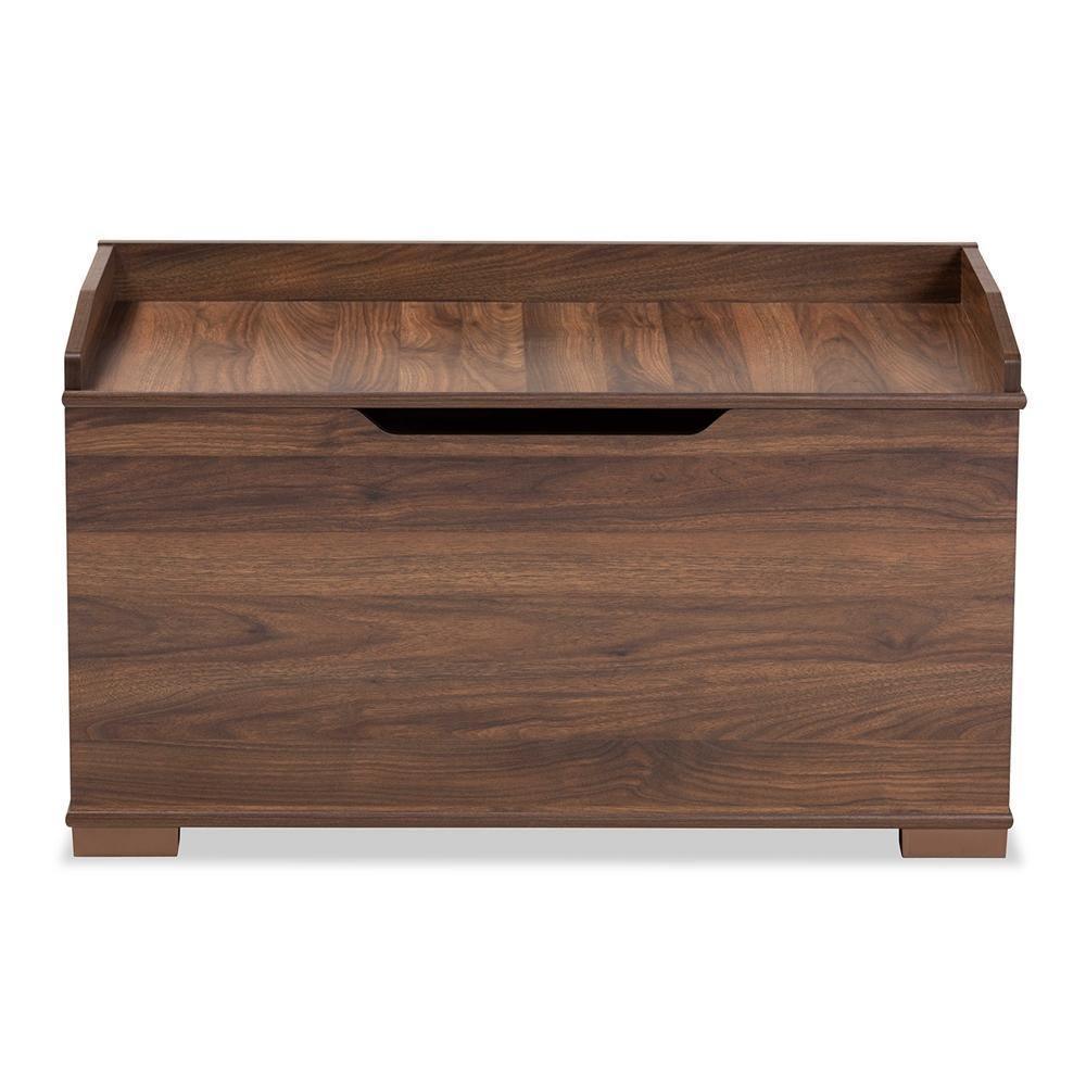 Mariam Modern and Contemporary Walnut Brown Finished Wood Cat Litter Box Cover House FredCo