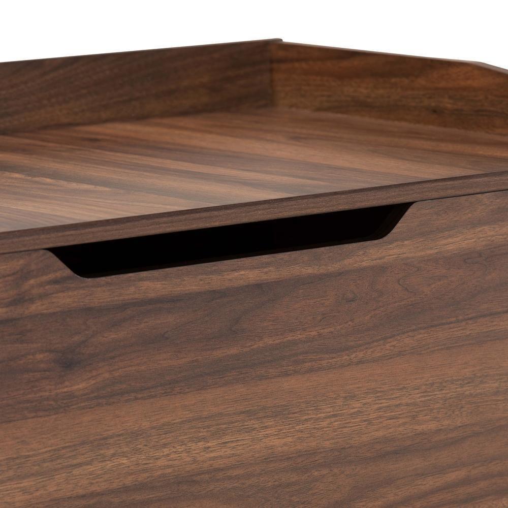 Mariam Modern and Contemporary Walnut Brown Finished Wood Cat Litter Box Cover House FredCo