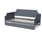Mariana Classic and Traditional Grey Finished Wood Twin Size Daybed with Trundle FredCo