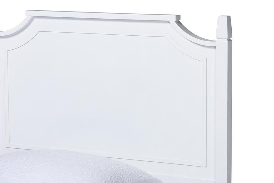 Mariana Classic and Traditional White Finished Wood Full Size Platform Bed FredCo
