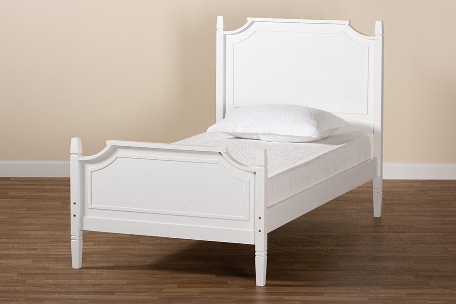 Mariana Classic and Traditional White Finished Wood Full Size Platform Bed FredCo