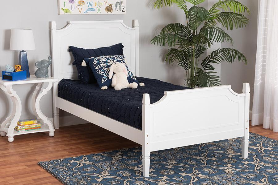 Mariana Classic and Traditional White Finished Wood Full Size Platform Bed FredCo