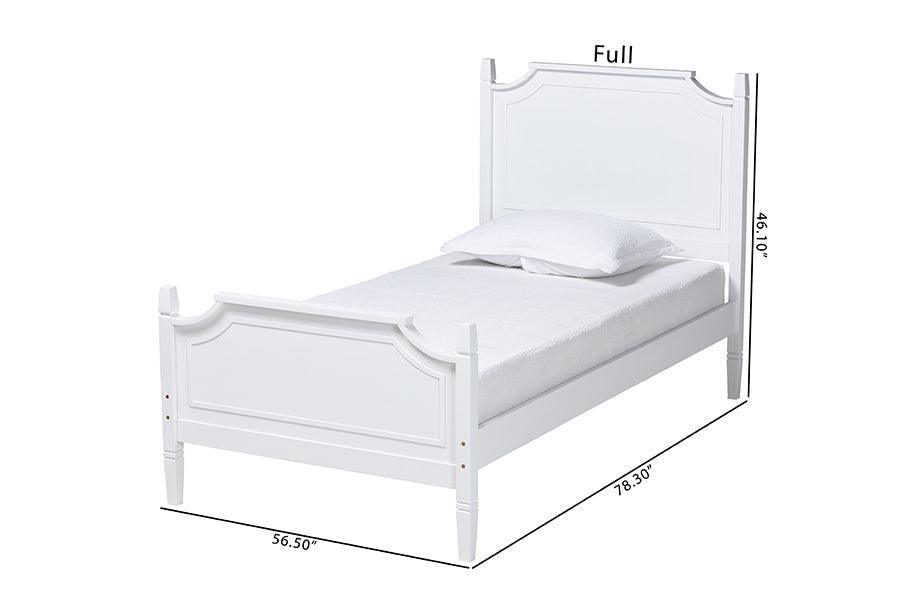 Mariana Classic and Traditional White Finished Wood Full Size Platform Bed FredCo