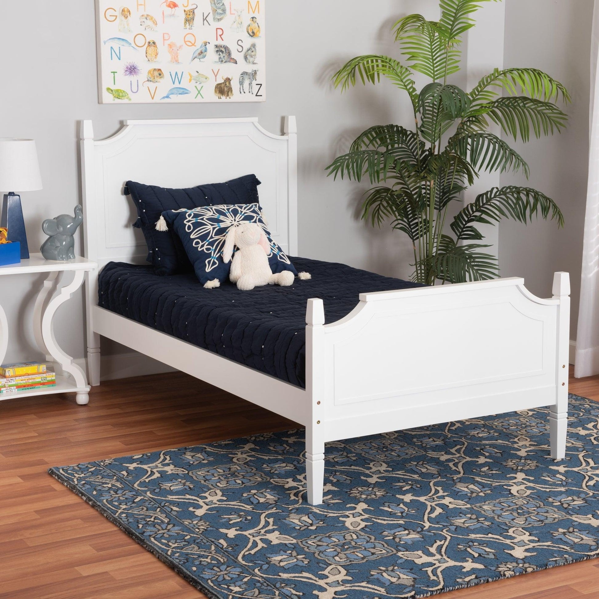 Mariana Classic and Traditional White Finished Wood Full Size Platform Bed FredCo