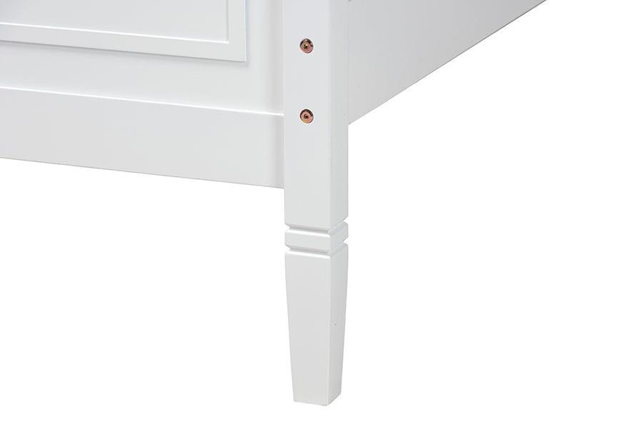 Mariana Classic and Traditional White Finished Wood Queen Size Platform Bed FredCo