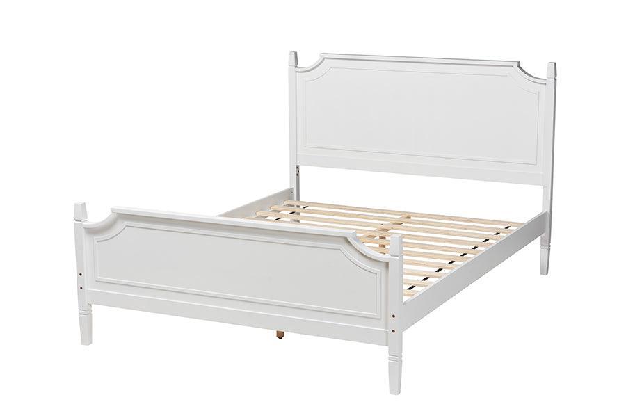 Mariana Classic and Traditional White Finished Wood Queen Size Platform Bed FredCo