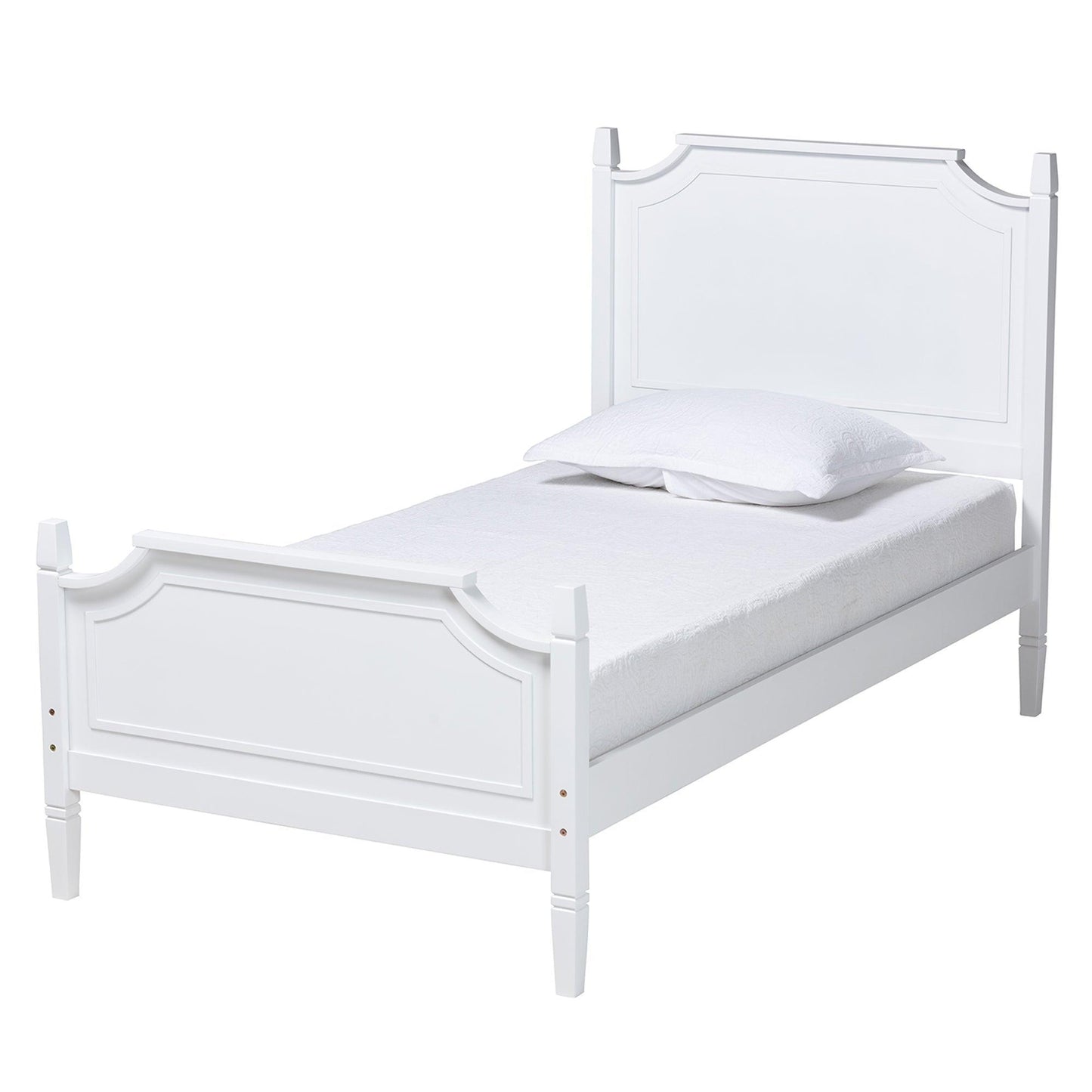 Mariana Classic and Traditional White Finished Wood Twin Size Platform Bed FredCo