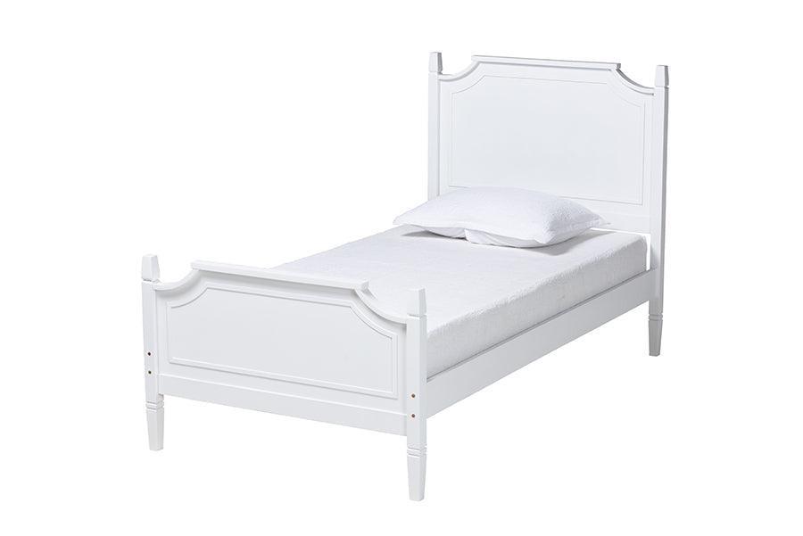 Mariana Classic and Traditional White Finished Wood Twin Size Platform Bed FredCo