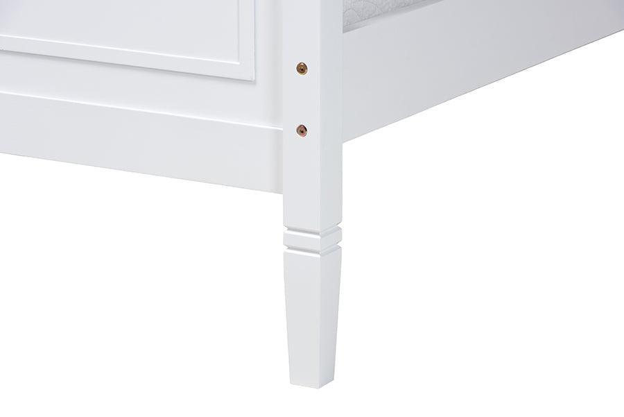 Mariana Classic and Traditional White Finished Wood Twin Size Platform Bed FredCo